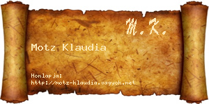 Motz Klaudia névjegykártya